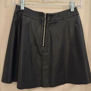 Express black pleather mini skirt with front zipper